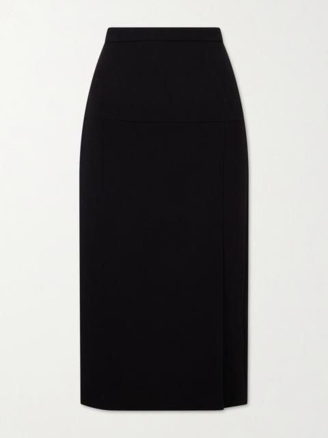 Virgin Wool-crepe Midi Skirt