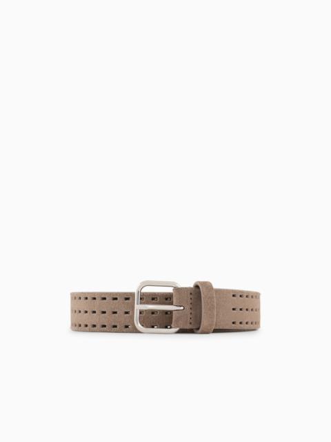 PERFORATED SUEDE BELT