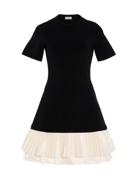 Lorin Ruffled Mini Dress black/white