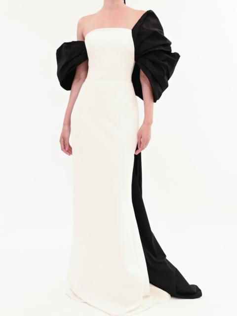 TAFFETA SLEEVE COLUMN GOWN