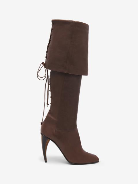 Horn Heel Knee-High Boot