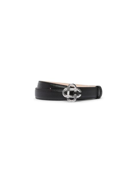 Women's Black Silver CC Logo Buckle Belt | Casablanca Paris