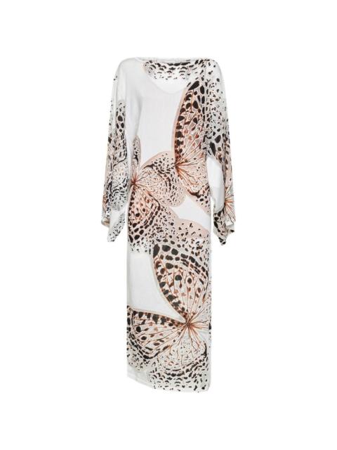 butterfly-print shift dress