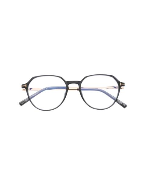 T-logo round-frame glasses