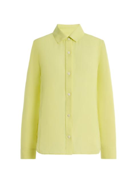 Silk Georgette Button Up yellow