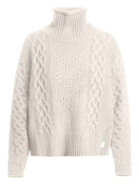 cable-knit turtleneck sweater