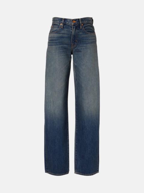 Tess faded wide-leg jeans