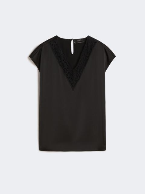 Feminine satin top - BLACK