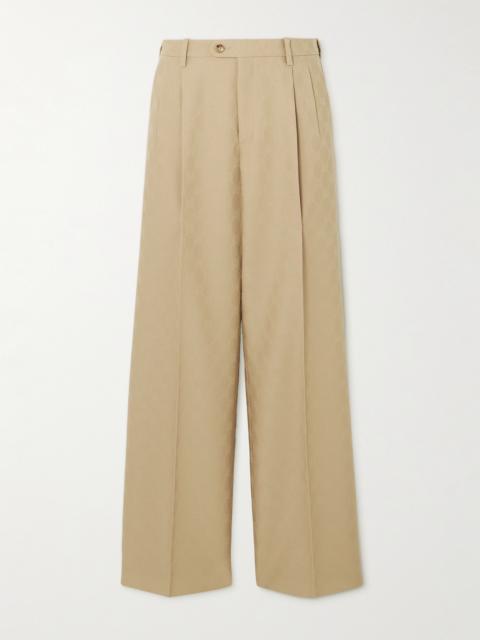 Pleated Wool-jacquard Pants
