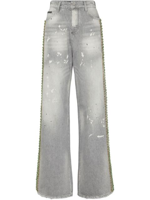 crystal-embellished jeans
