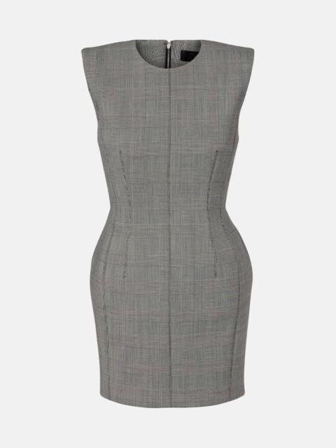 Prince of Wales check wool-blend minidress