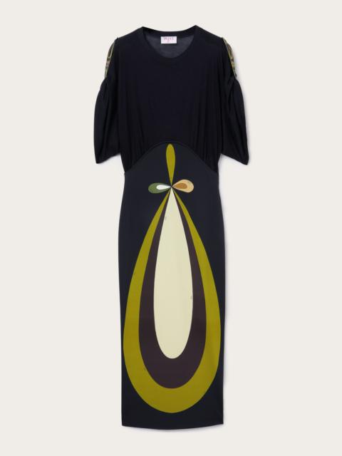 LONG DRESS WITH MADDALENA PRINT SKIRT