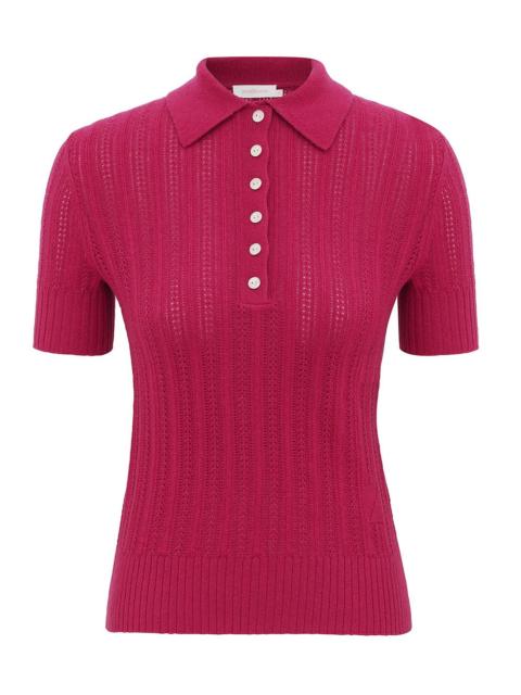 RIBBED KNIT POLO