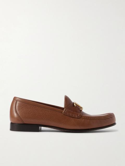 VLogo Signature 20 leather loafers Tan