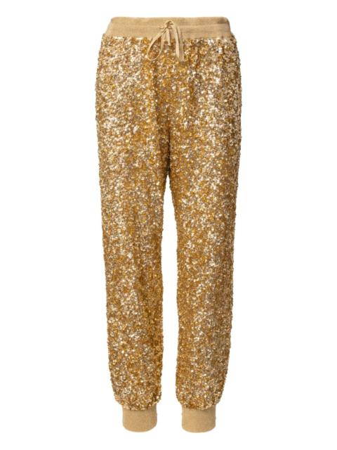 sequin-embellished drawstring track pants