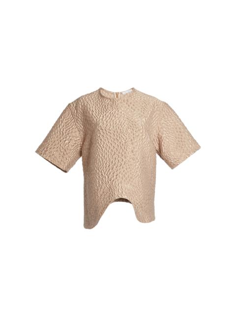 Onda Wool-Silk Cloque Jacquard T-Shirt tan