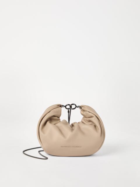 Brioche hobo bag in soft leather with precious chain