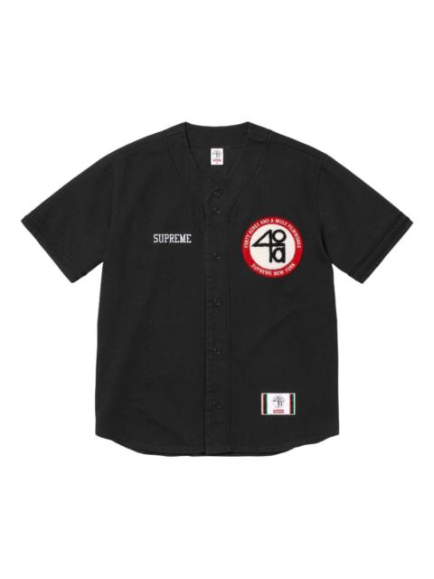 x 40 Acres twill "SS25 - Black" baseball jersey