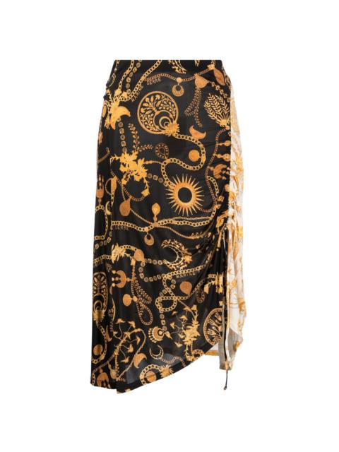 Ornament Moon-print midi skirt