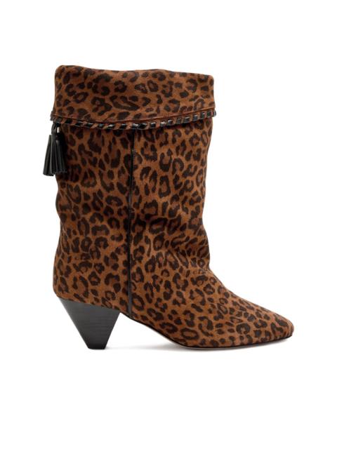 Dalby leopard-print tassel boots