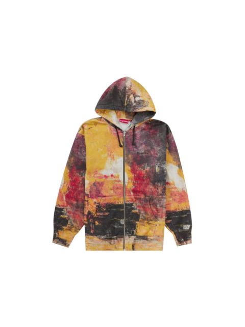 Supreme Fire Zip Up Hooded Sweatshirt Multicolor