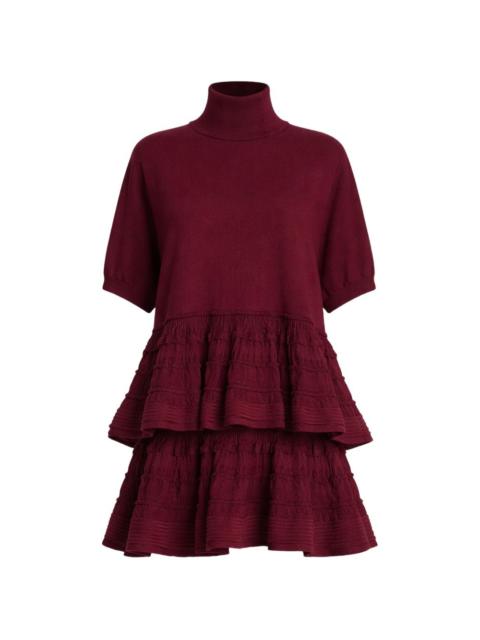 ruffled roll-neck dress