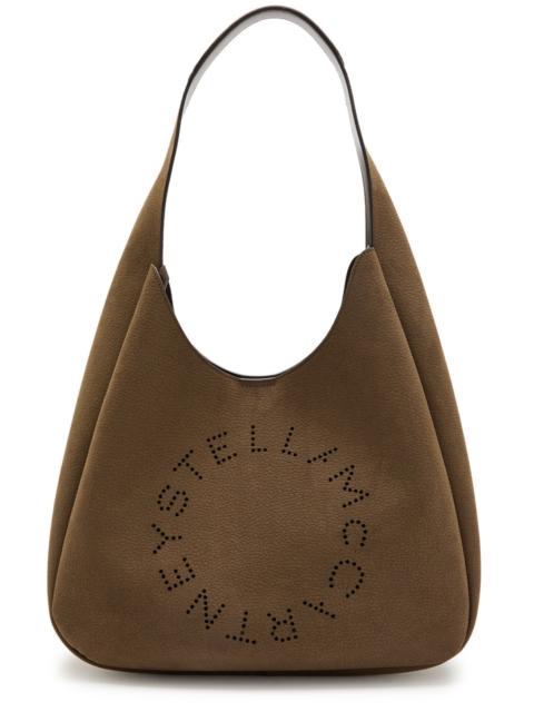 Stella Mccartney Logo Large Faux Suede Shoulder bag
