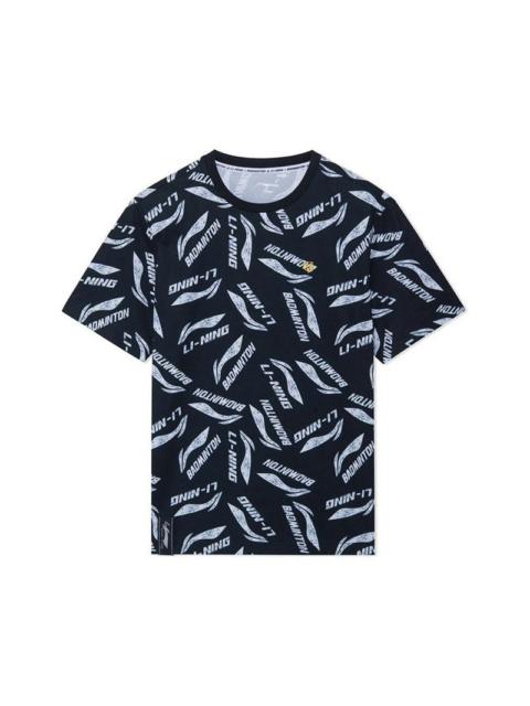 Li-Ning All-Over Print Quick-Drying T-shirt 'Black' AHSR867-5