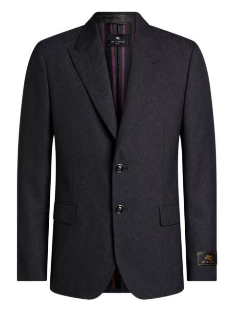 jacquard paisley single-breasted jacket