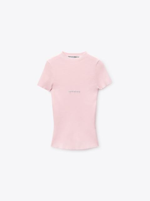 Jacquard Logo Short Sleeve Crewneck