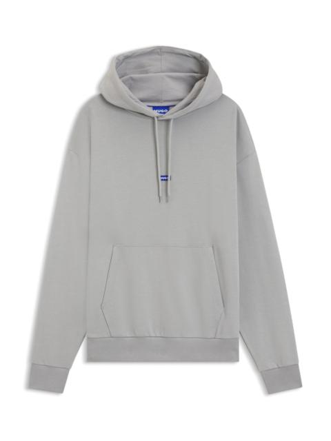 COTTON-TERRY HOODIE WITH BLUE LOGO LABEL