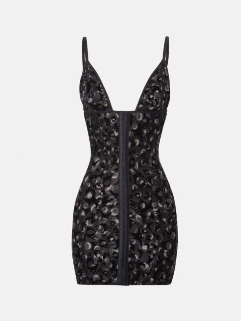 DOLL DRESS BLACK LEOPARD PRINT