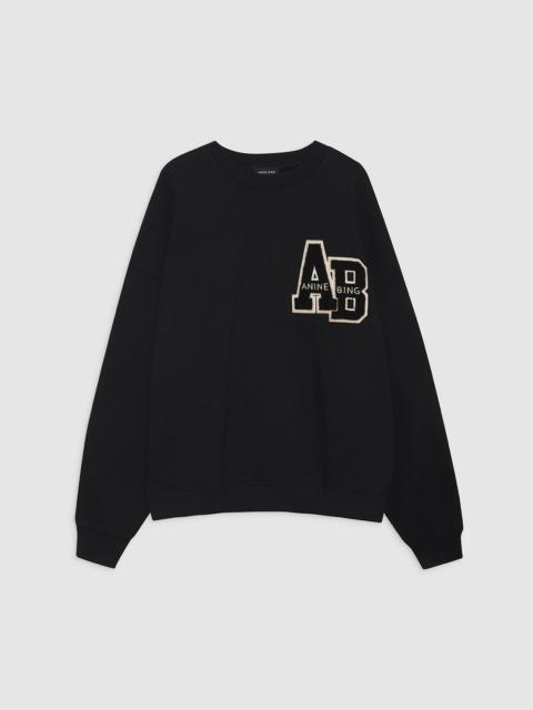 Miles Oversized Sweatshirt Letterman - Black