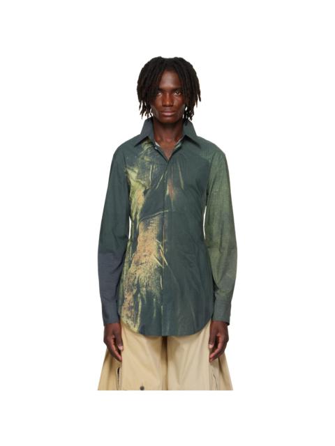 SSENSE Exclusive Khaki & Black Mesh Printed Acid Water Shirt