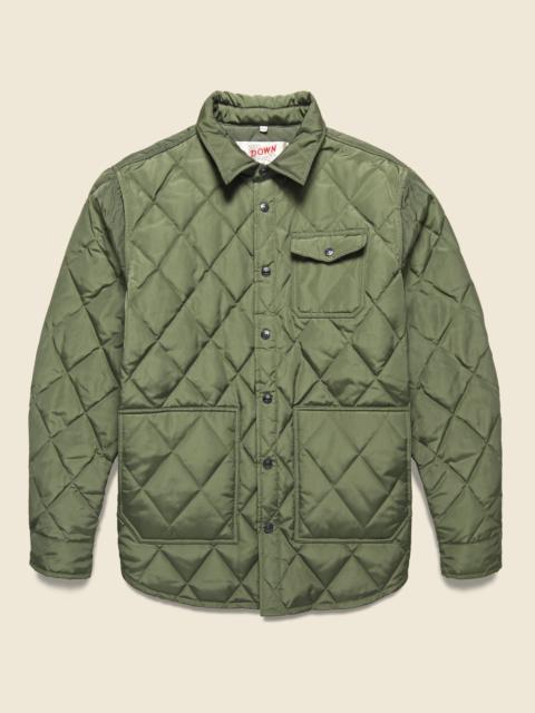 Down-Filled Quilted Shirt Jacket - Olive