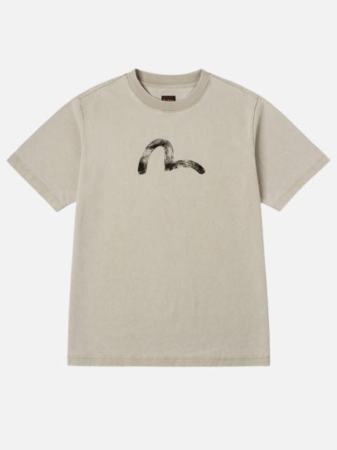 Hand-Drawn Seagull Print Relax Fit T-Shirt