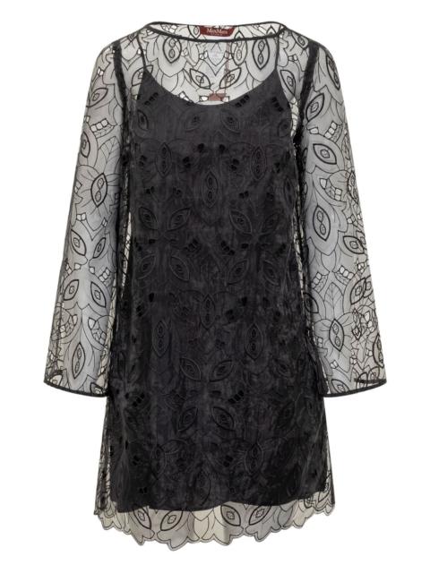 embroidered mini dress