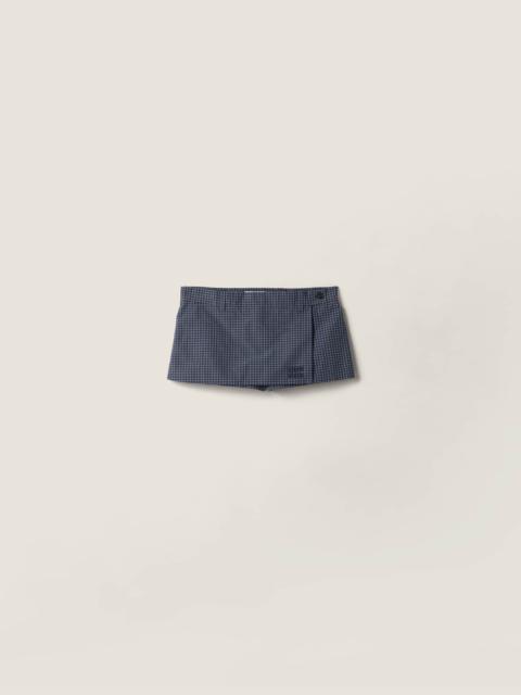 Checked technical fabric mini skort