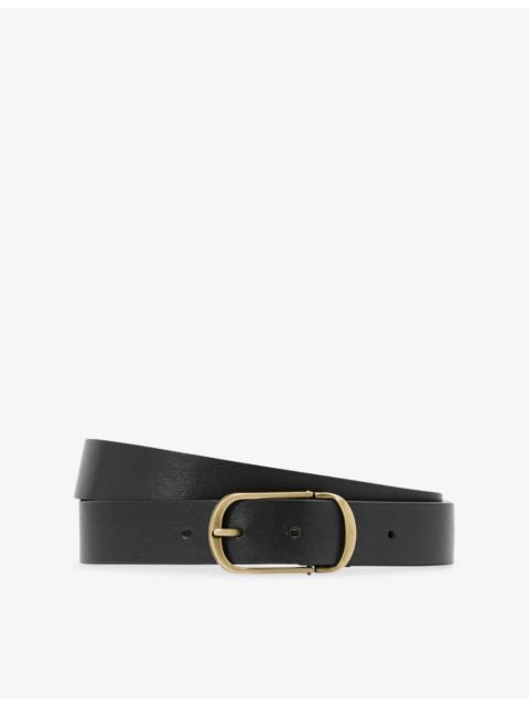 Zeke Hinged-Buckle Leather Belt