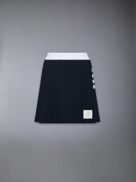 TEXTURED PIQUE 4-BAR BOX PLEAT MINI SKIRT
