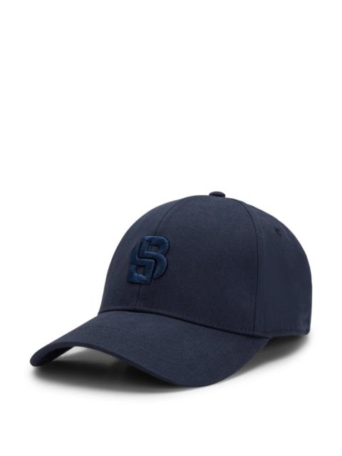 COTTON-TWILL CAP WITH EMBROIDERED DOUBLE B MONOGRAM