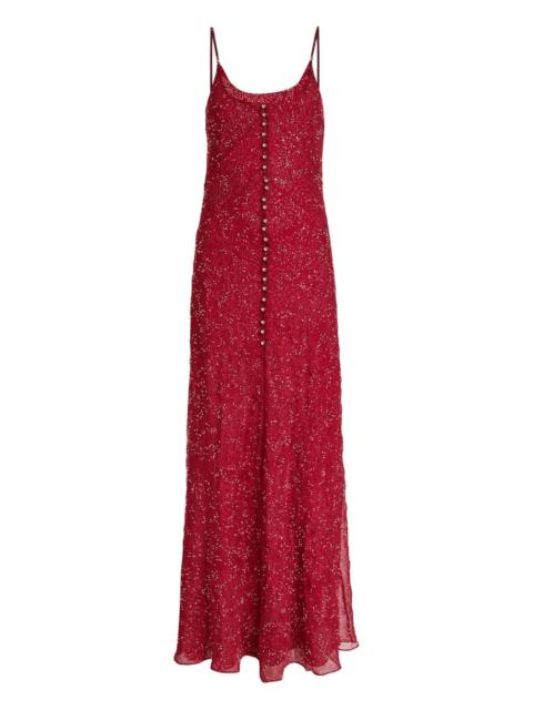 button-embellished slip gown