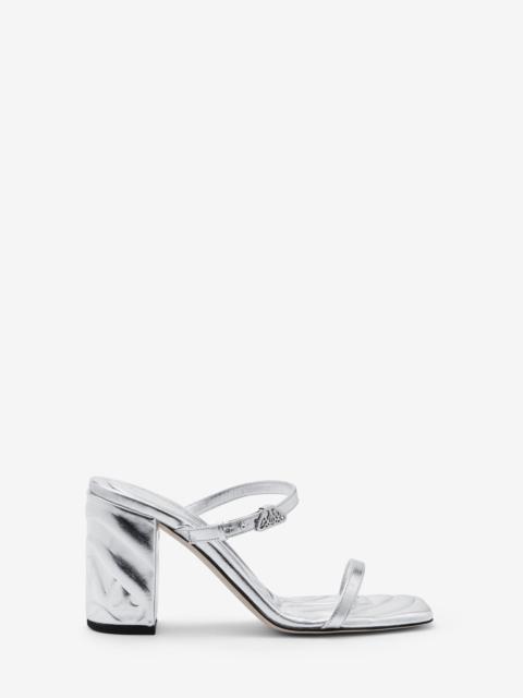 Women's Seal Strap Mule in Silver