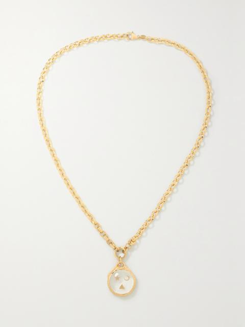 Wholeness 18-karat Gold, Quartz And Diamond Necklace
