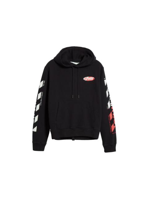 OFF-WHITE Diagonal Split Logo Hoodie Black/Multicolor