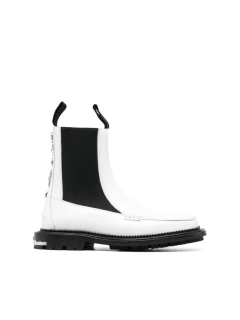 stud-embellished leather ankle boots