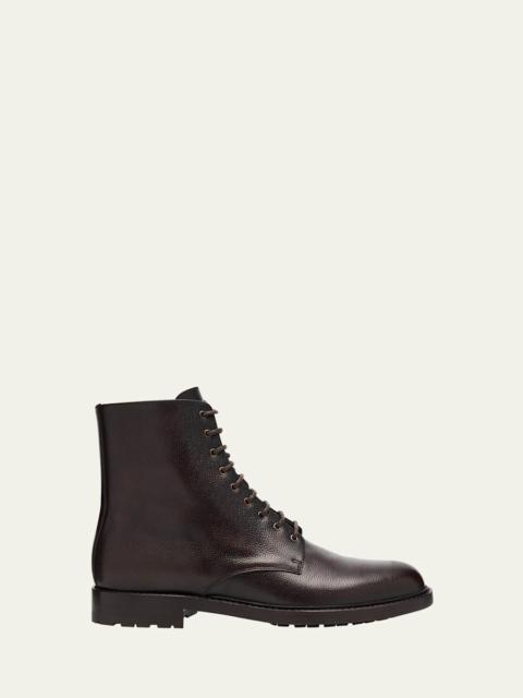 Men's Burnished Leather Ankle Boots