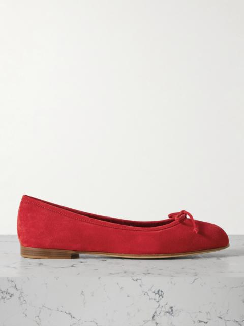 Veralli Bow-detailed Suede Ballet Flats