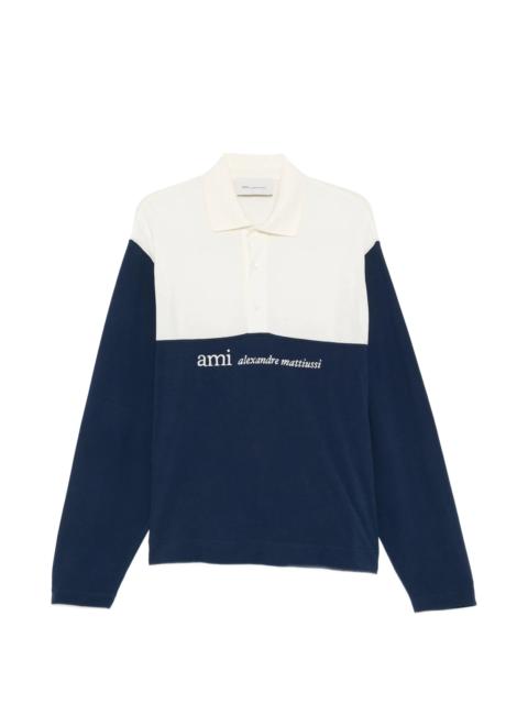 Ami Paris Colourblock Long-sleeve Polo Shirt
