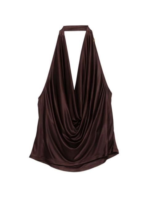 halterneck draped top